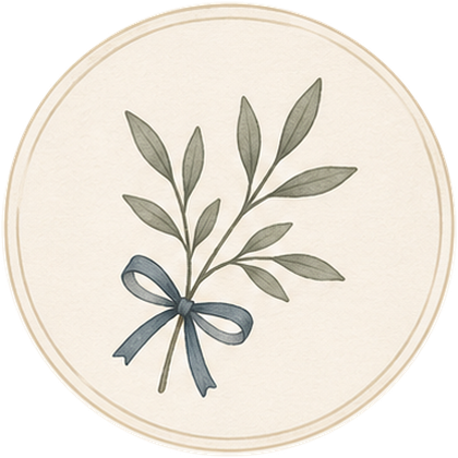 Olive branch with a bow