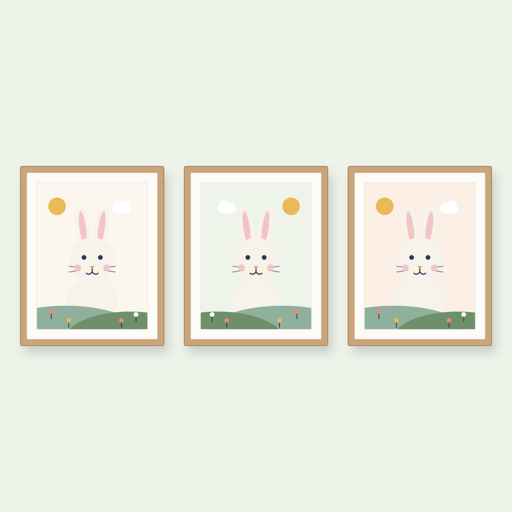 Campo · Set de 3 cuadros