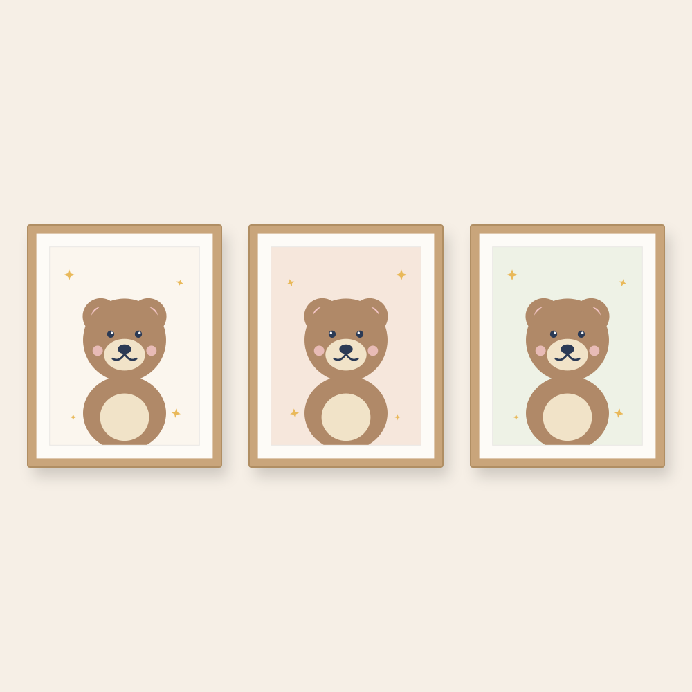 Ositos · Set of 3 frames