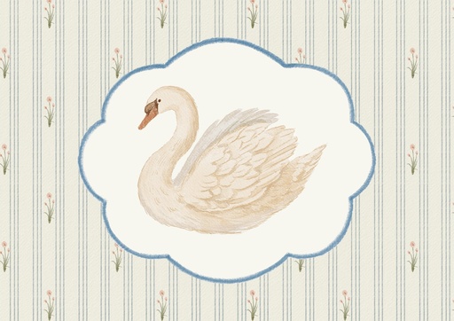 Cisne en marco de nube
