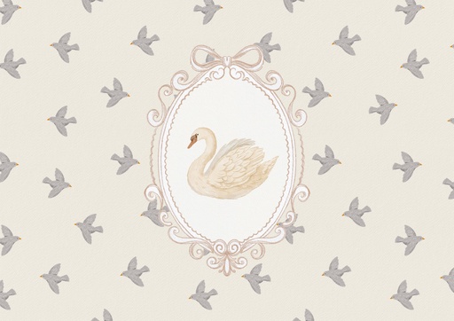 Cisne entre pajaritos