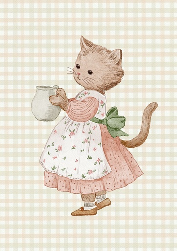 Gatita de vestido rosa
